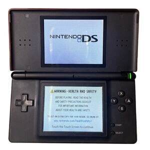 Nintendo DS Lite with Wall and Car Charger Red Tested Working